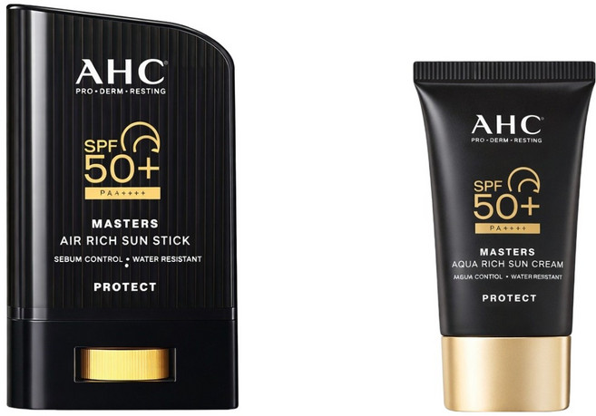 AHC 마스터즈 에어리치 선스틱 22g SPF50+ 선크림10g 추가 (청소포30매 1팩 발송), 1개, 22ml