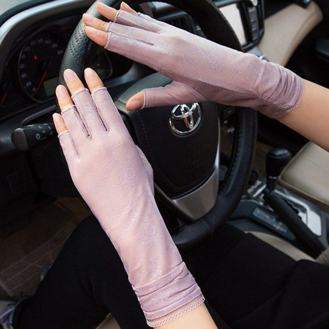 여성 터치장갑 여행 등산 운동 운전 자외선차단 망사 긴 반 장갑