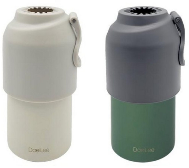 1+1 대일리 페트병 아이스 캔 쿨러 보냉 홀더 500ml, 2개, 아이보리+카키그레이