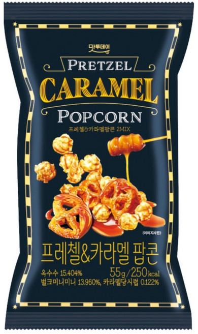 맛투데이 프레첼 카라멜 팝콘, 55g, 14개