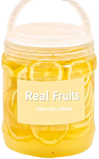 홈카페 다이쑝 레몬청 2kg 원형용기 수제 과일청 홈카페 카페용 대용량, 1개, 1개입