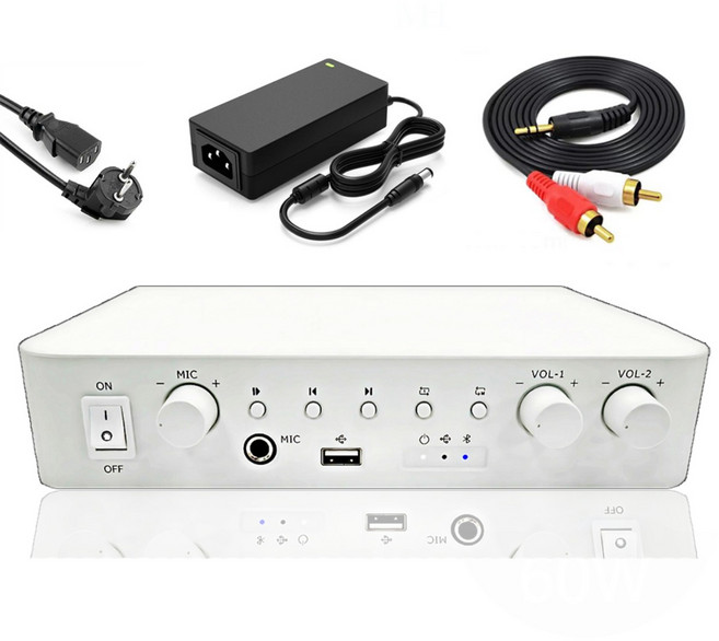 J-PRO PRO-60H 2채널 60W 하이임피던스 블루투스 앰프 실링스피커 컬럼스피커 연결 매장용 카페 병원 업소용 방송용 앰프