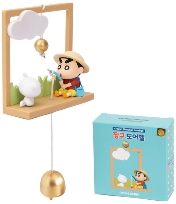 짱구 도어벨 흰둥이 낚시 현관문 카페 인테리어 알림 종 캐릭터 굿즈 선물