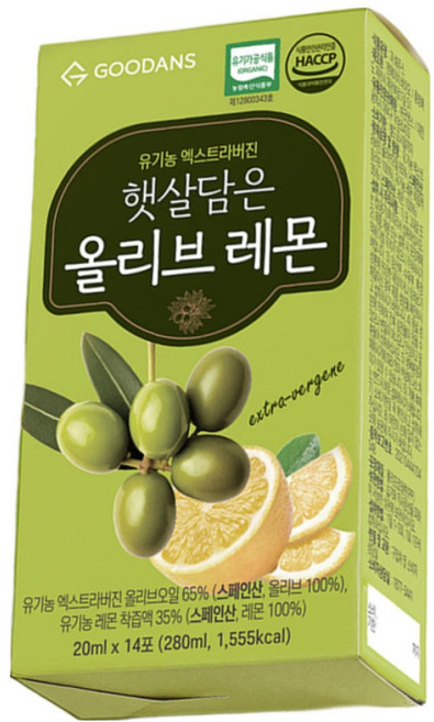 유기농 올레샷 스틱 엑스트라버진 올리브오일 레몬즙, 2박스, 280ml