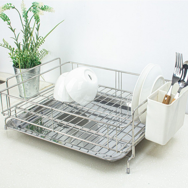 모던와이드식기건조대1단 스텐쟁반, 스테인레스, 1단, 1개