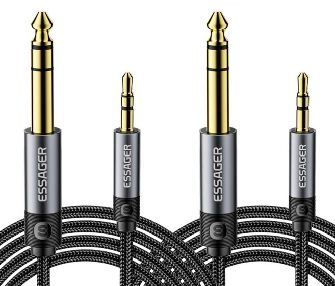 Essager 3.5mm to 6.5mm TRS 오디오 케이블 2개입, 5m, 2개