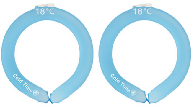 1+1 2025년 생산 4세대 콜드타임 아이스 넥쿨러 넥쿨링 결로 없는 넥밴드, 블루+블루, 1개