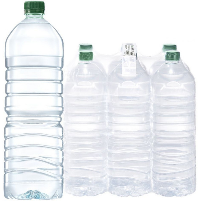 먹는샘물산수 가벼운샘 생수 무라벨, 2L, 6개