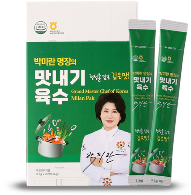 박미란 한식명장 맛내기육수 분말육수 가루 스틱, 120개, 6g