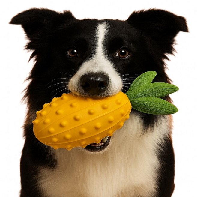 리엔떼 대형견 초강력 파인애플 삑삑이, 1개, 옐로우