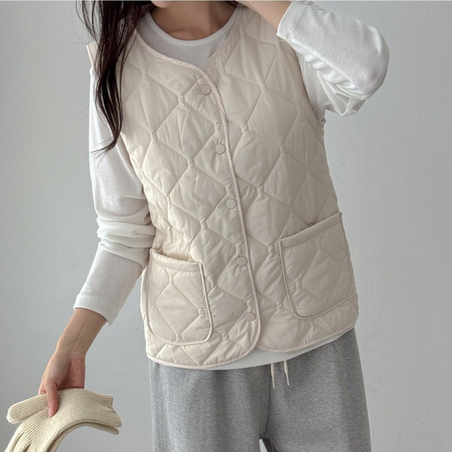 씨에나 여성 경량 패딩 조끼