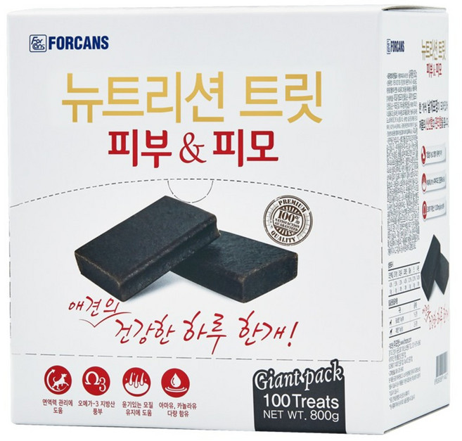 포켄스 뉴트리션트릿 강아지 눈물 관절 피부 영양간식 100P 800g, 1개