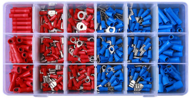 JEKYU 압착단자A 400pcs 모듬 커넥터 터미널 방수 열수축슬리브 배선 전선 전기 연결 전열, 1세트