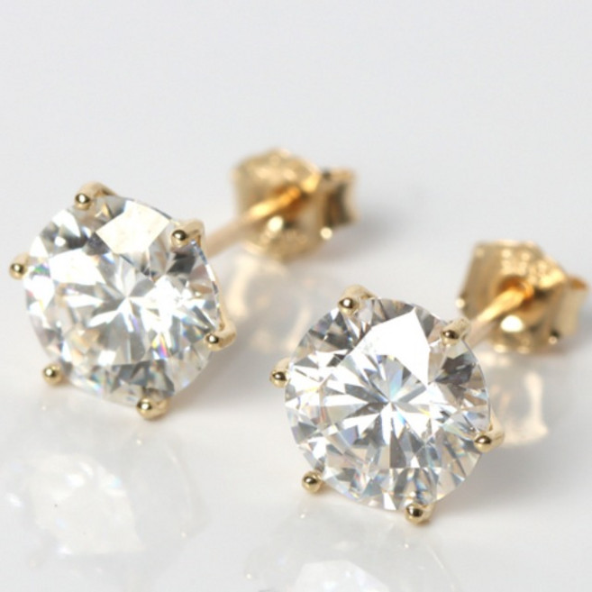 전체 14K 모이사나이트 다이아 귀걸이 (1쌍)