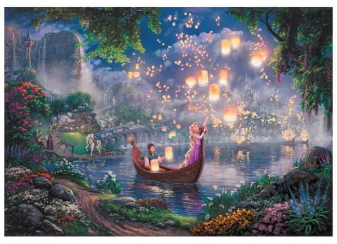 [듀얼라이프] 뉴 디즈니 킨케이드 캔버스형 보석십자수 4050, 1개, 11.킨케이드 라푼젤 그녀의 꿈