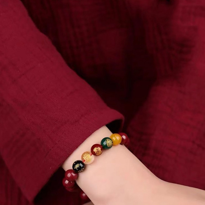 이레오몰 경면주사 팔찌 오닉스 불교 염주 오복재신 L-0022