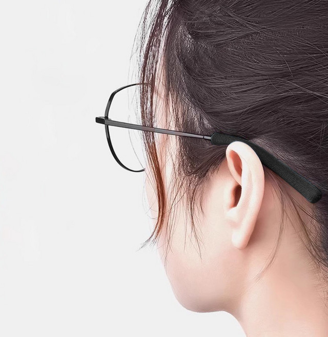 6쌍 세트 안경 귀 고무 받침 알러지 방지 귀고무 귀걸이 다리 귀아픔 보호 아픔 보호대 패드 테 고정 걸이 블랙 대 내림