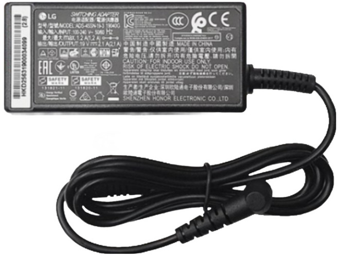 엘지 TV 모니터 호환 어댑터 19V 2.1A 40W 연결잭 직경 6.5X4.4mm 전원케이블 포함, 1개