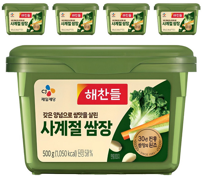 해찬들 사계절 쌈장, 500g, 5개