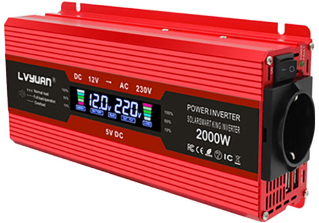 루앤 차량용 LCD 인버터 유사계단파 2000W 220V 60hz 한국형 KC인증, 레드 용량 2000W 전압 24V, 1개