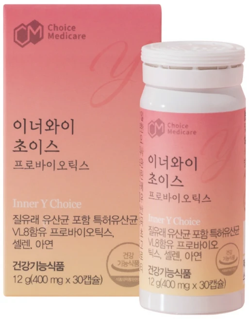 [25종 복합]이너와이 초이스 여성 질 유래 유산균 프로바이오틱스, [기타]초이스온 여성 질 유균 프로바이오틱스 특허유균, 1개, 30정 - 쿠팡