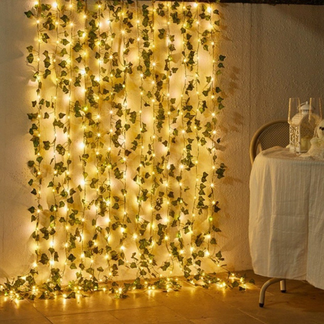 숲인더시티 USB 나뭇잎 전구 10미터, 1개, 전구색