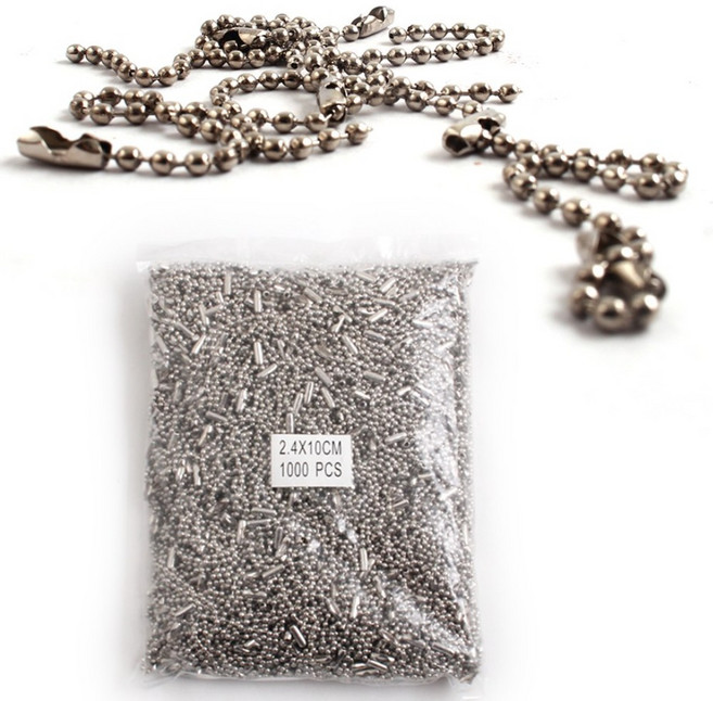 대용량 군번줄 10cm 볼체인 구슬 목걸이 군인 군대 만들기재료 줄 키링 악세사리 부자재 약1000개