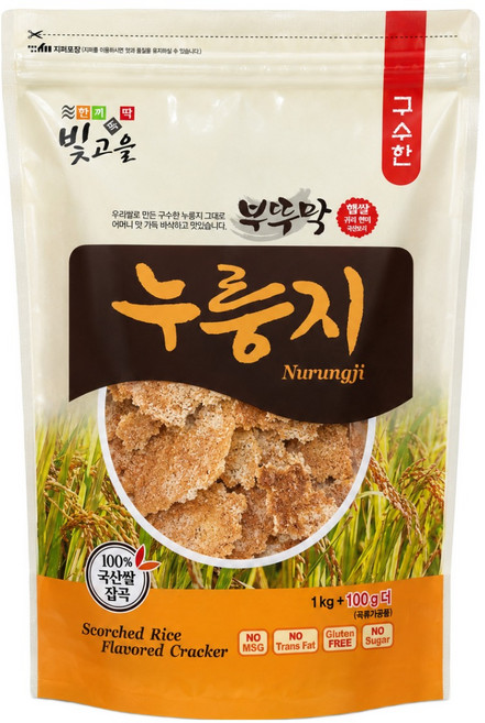 부뚜막 100%국산 햅쌀귀리현미누룽지 1.1kg 1개
