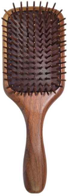 볼닷 원목 두피마사지 브라운 쿠션 헤어브러시, 1개, 다크브라운