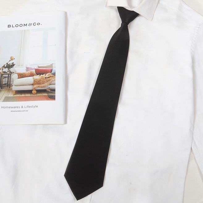 넥타이 지퍼형 간편식 자동식 검정 넥타이 블랙 정장 학생용 교복용 장례식 면접용