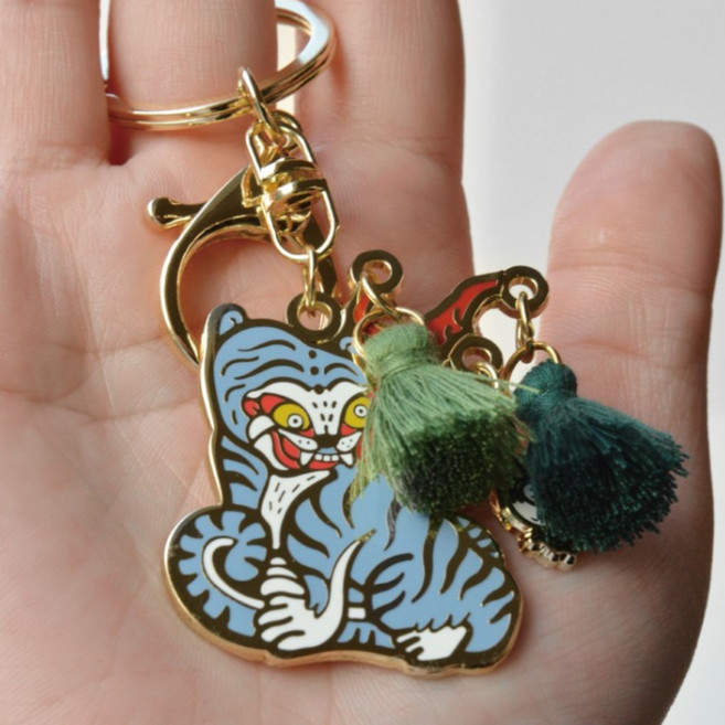 호작도 키링 국립중앙박물관 굿즈 액운막이 열쇠고리, 1개, 청호