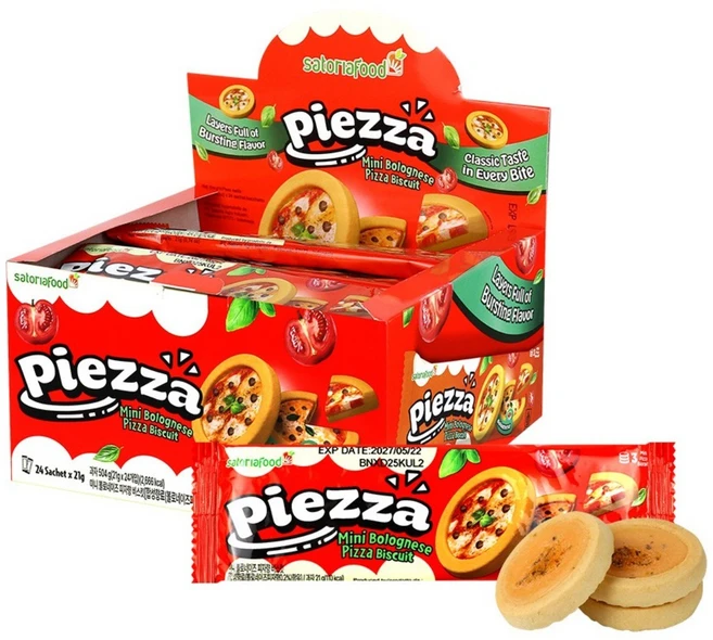 미니 볼로네이즈 피자향 비스킷 21g, 24개 - 쿠팡
