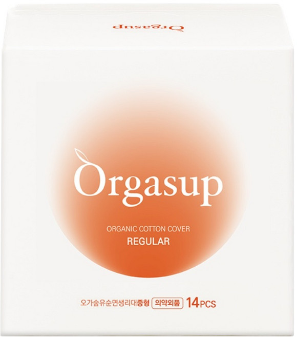 오가숲 유기농 순면커버 생리대, 5개, 14개입, 중형