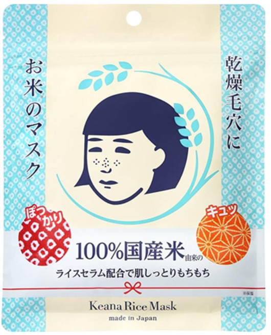 일본 케아나 나데시코 모공 쌀 마스크팩 10매입, 1개