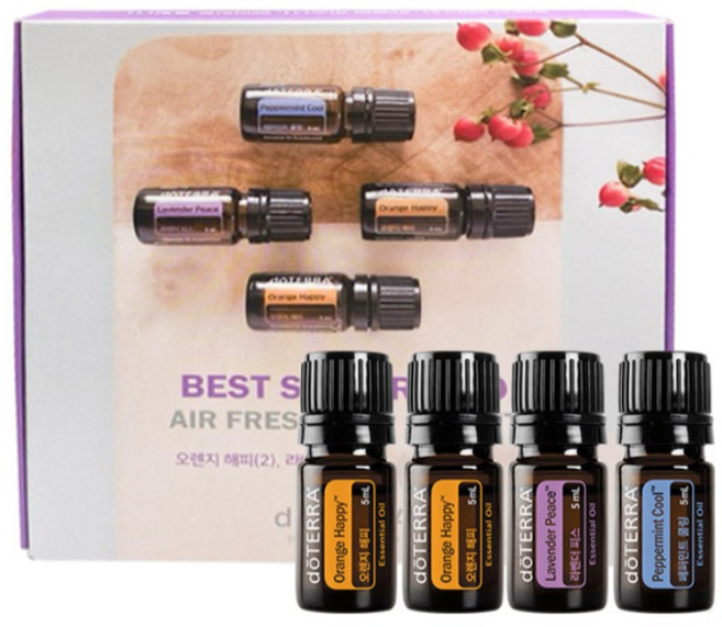 도테라 베스트 셀러 트리오 키트, 4개, 5ml, 오렌지,페퍼민트,라벤더