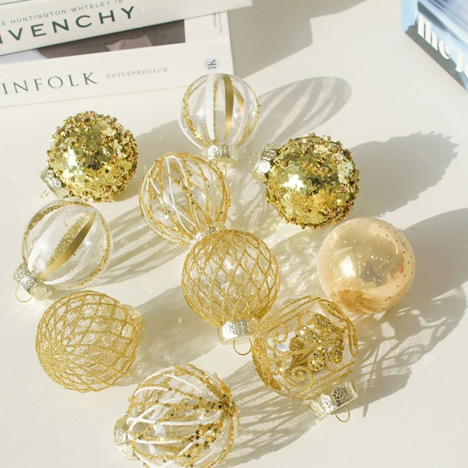 [해피인어스] 글리터볼 골드 10p세트 아크릴