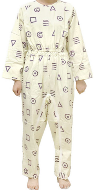 치매복 환자복 우주복 옐로우 지퍼형 디자인, 105, 1개