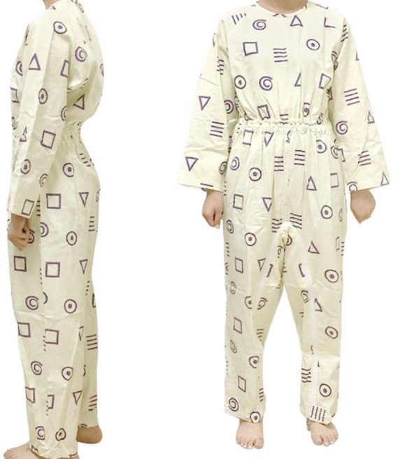 치매복 환자복 우주복 옐로우 지퍼형 디자인, 100, 1개