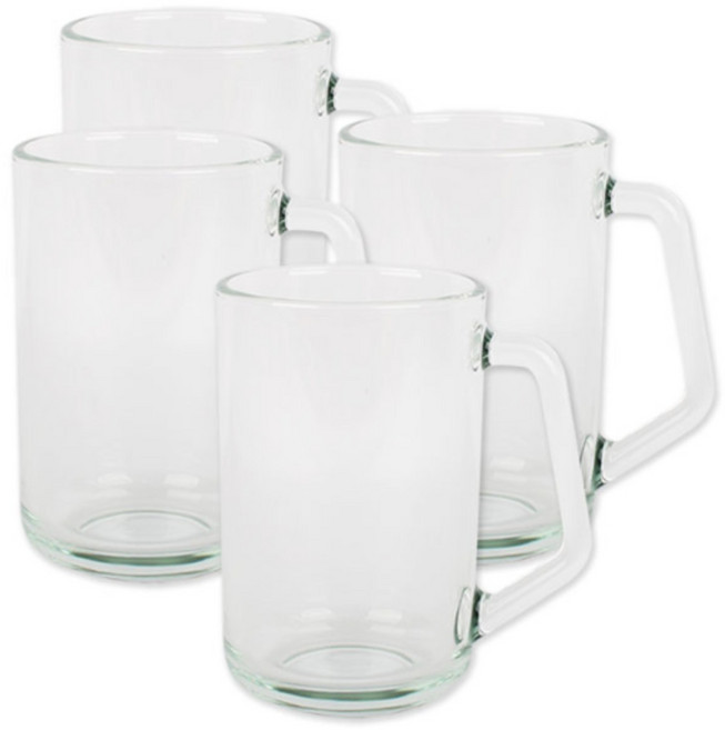 글라스락 내열 강화유리 이지그립 머그컵 480ml, 투명, 4개