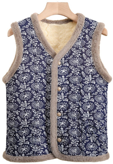 루비크 포근한 김장 할머니 감성 양털 누빔조끼