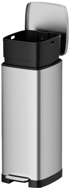 스테인리스 쓰레기통20리터 냄새차단쓰레기통 페달휴지통 스테인리스 쓰레기통 20호 주방 욕실 쓰레기 수거함 소형 1개 우유 백색 무광 블랙, 모래 강철