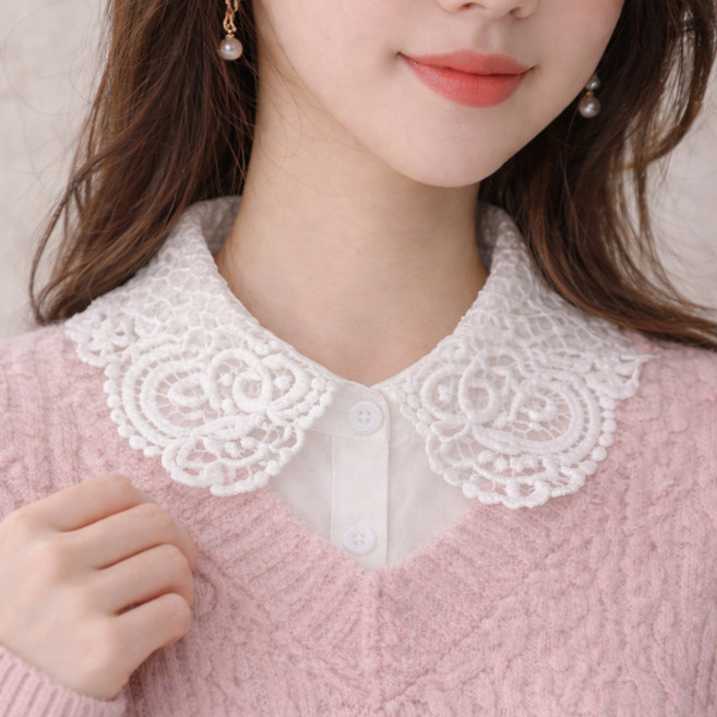 페이크카라 여성 넥케이프 블라우스 레이어드