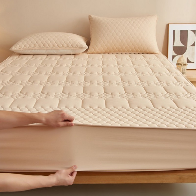 양질 먼지없는 방수 매트리스 커버 방수 침대 갓 매트리스 커버 워싱 면 패딩 침대 삿갓