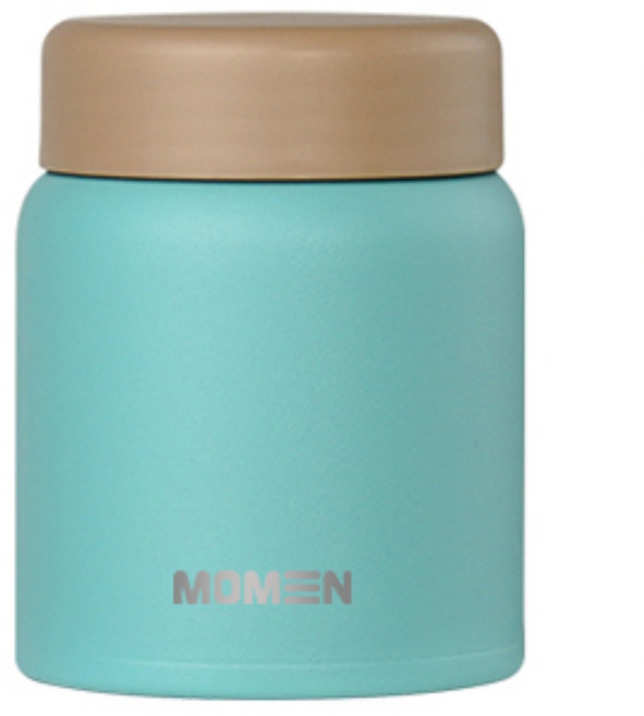 모멘 미니 이유식 보온병 스테인리스 보온보냉 미니 푸드자 미니죽통, 그린, 2개, 220ml