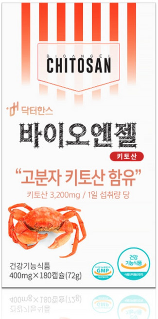 [닥터한스] 바이오엔젤 키토산 (180정x1병), 72g, 1개