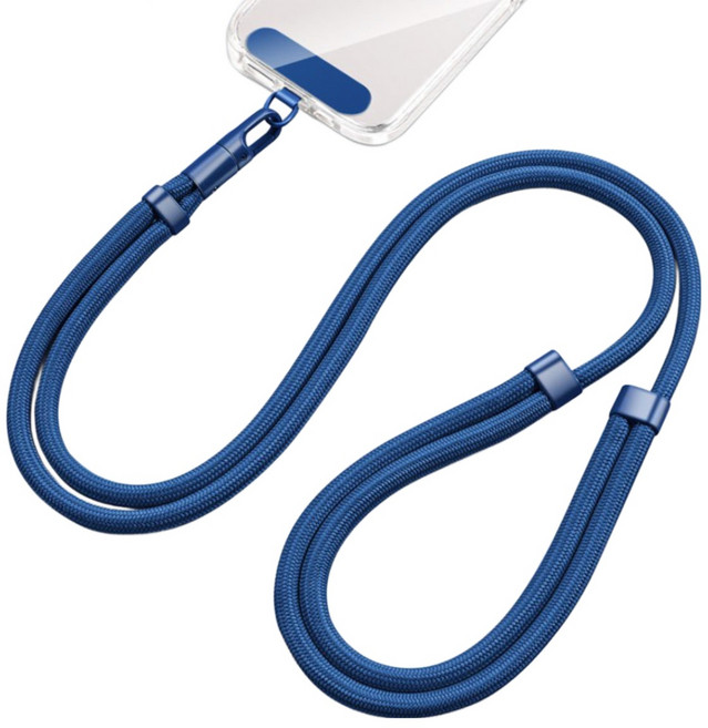 ABMOS 휴대폰 숄더 스트랩 목걸이줄 +휴대폰 태그홀더 세트, 1개, 블루