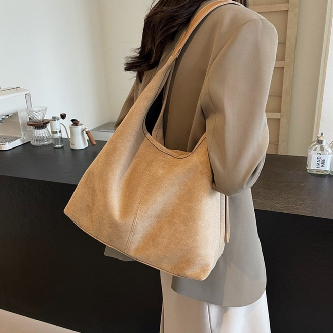 티와이 부드러운 스웨이드 가죽 숄더백 토트백 (미니백 증정)