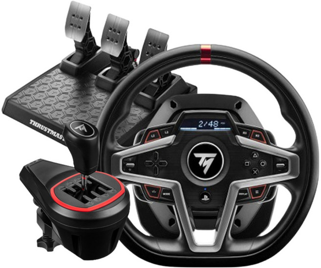 트러스트마스터 T248 레이싱휠 3페달포함 + TH8S 쉬프터 패키지, T248레이싱휠 + TH8S 쉬프터(PS PC), 1개