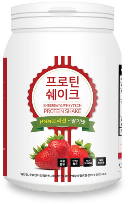 1+1 HN뉴트리션 프로틴쉐이크 4종/단백질간식/식사대용, HN 프로틴쉐이크(딸기맛), HN 프로틴쉐이크(딸기맛), 600g, 2개