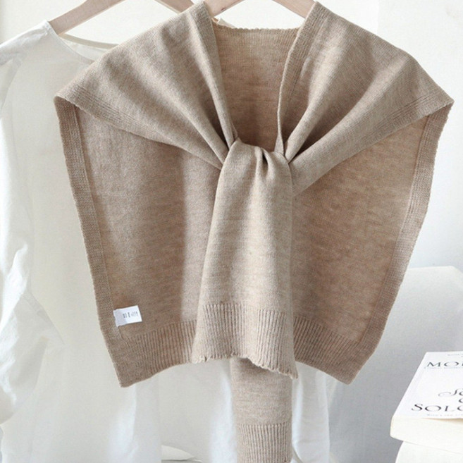 알파카 어깨 숄 니트 가디건 머플러 레이어드